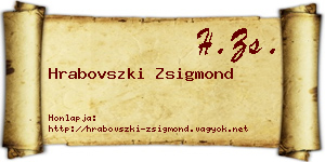 Hrabovszki Zsigmond névjegykártya